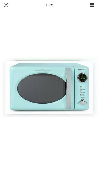 Retro Microwave Oven Aqua Turquoise Teal Vintage Style Countertop Counter Top 4