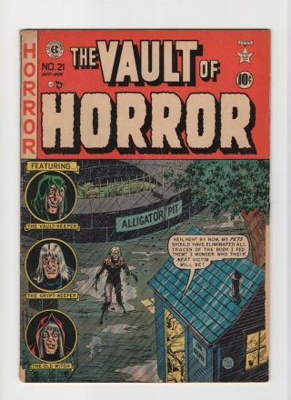 Vault Of Horror 21 Vintage Ec Comic Zombie Cover Golden Age 10c Crypt - Keeper