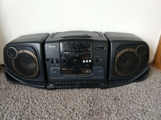 Vintage Fisher Boombox (model Ph - D340) Radio/dual Cassette/cd Player