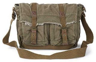 Gootium Canvas Messenger Bag - Vintage Shoulder Bag Frayed Style Satchel,  Army G