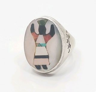 Vintage Sterling Silver 925 Benson Boyd Native American Ladies Ring Sz 10.  5