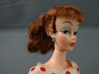 Vintage 1960 Ideal Toy Corp Mitzi Barbie Brunette Pontytail Style Clone Doll EX, 2