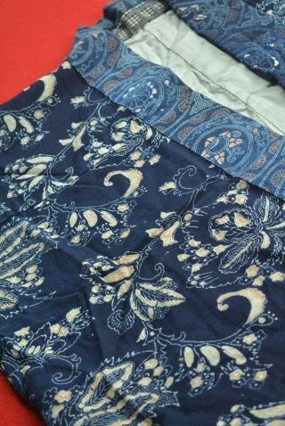 XK12/375 Vintage Japanese Kimono Cotton Antique Boro NORAGI Indigo Blue KATAZOME 2