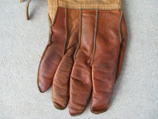 Vintage Boy Scout BSA Leather Gloves with Fringe Child Size RARE 4