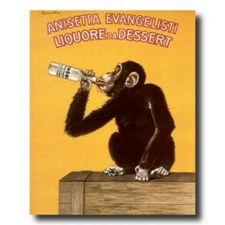 Monkey Liquor Drink Vintage Poster Ad Wall Picture Cherry Framed Art Print 4