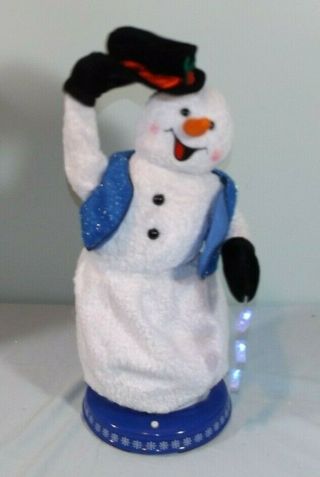 VTG Gemmy Spinning Snowflake Snowman Blue Snow Miser Animated Musical 3