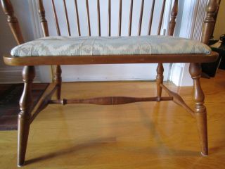 Vintage Ethan Allen Gossip Bench with Tray - Hard Rock Maple - 2