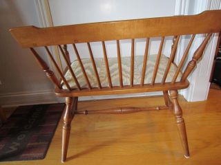 Vintage Ethan Allen Gossip Bench with Tray - Hard Rock Maple - 4