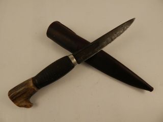 Vintage Scottish Highland Dirk Knife Dagger W/tube Sheath