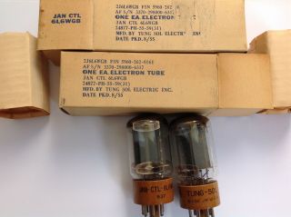 6l6 Wgb 5881 Vintage Amplifier Tube Tung - Sol Usa Jan Perfectly Matched Pair Nos