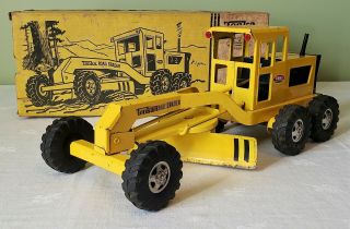 Early Tonka Toys Caterpillar ROAD GRADER TRUCK NO.  510 60 ' s V RARE NMIB 2