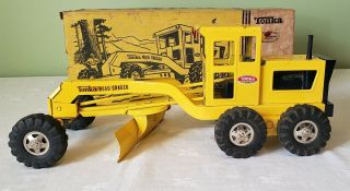 Early Tonka Toys Caterpillar ROAD GRADER TRUCK NO.  510 60 ' s V RARE NMIB 5