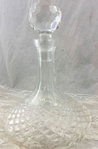 Vintage Waterford Irish Crystal Cut Glass Alana Ships Decanter Prism Stopper 6