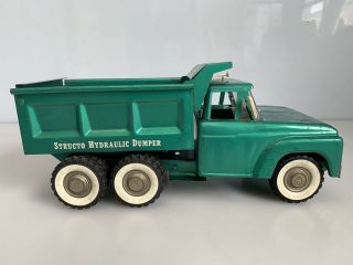 1960s Vintage Green 13.  5” Structo Hydraulic Dumper Dump Truck 4