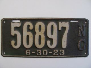 1923 North Carolina Nc License Plate Tag (56897),  Vintage,  Rare,  Collect