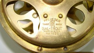 Pflueger Sal - Trout No.  1555 Brass Fly Fishing Reel In Very Good