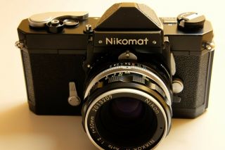 Vintage Nikon Nikomat Ftn W/50mm F/2 Nikkor H Lens & Case.  Collector Quality