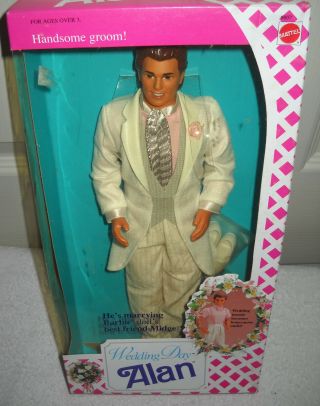 9436 Nrfb Vintage Mattel Wedding Day Midge Groom Alan Doll