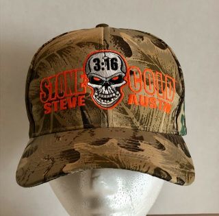 Vintage Stone Cold Steve Austin Hat Snapback Camo Wwf Wwe 1998 Authentic Nwot