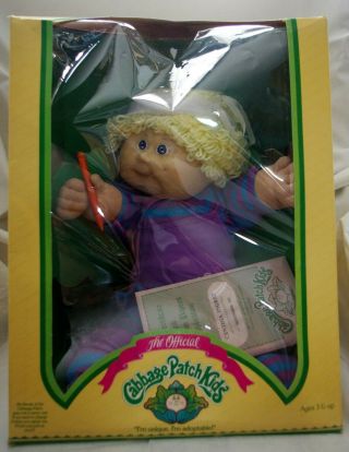Vintage 1984 Coleco Cabbage Patch Kids Girl Doll In Orig Box