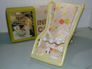 Vintage 1970s Nos Baby Seat Infant Doll Carrier Feeding Chair W/orig Box Buckeye