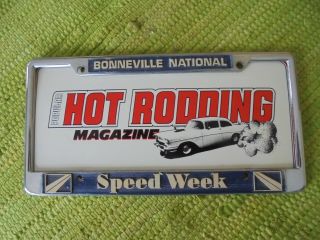 Vintage Bonneville National Speed Weeks License Plate Frame Popular Hot Rodding