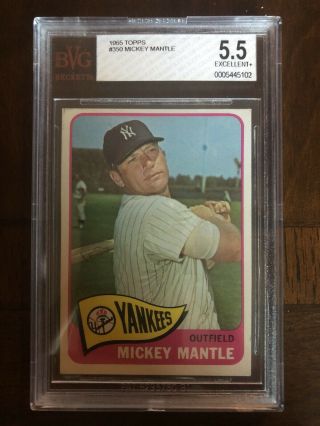 1965 Topps 350 Mickey Mantle Baseball Card Ex,  5.  5 Beckett Grade Rare Authentic