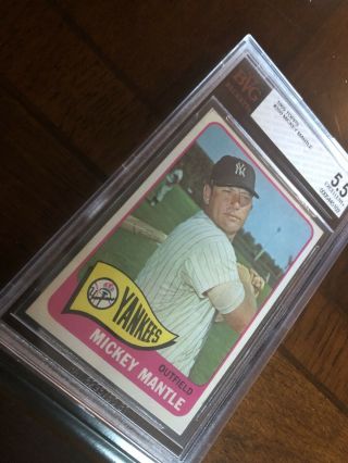 1965 TOPPS 350 MICKEY MANTLE Baseball Card EX,  5.  5 Beckett Grade RARE Authentic 6