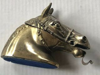 Vintage Ted Arnold Mid Century Heavy Brass Horse Head Tape Dispenser Figurine