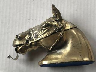 Vintage Ted Arnold Mid Century Heavy Brass Horse Head Tape Dispenser Figurine 2