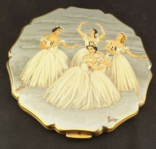 Vintage Statton Ballerina Powder Compact - Artwork By Baron