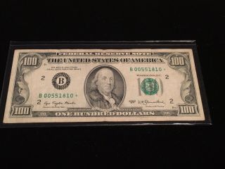 1977 $100 Bill Star Replacement Note York Rare Us Vintage Make Offer