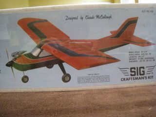 Vintage Sig Kadet Mark Ii,  Rc - 49,  57 - 1/4 ",  Balsa Rc Trainer Plane Kit