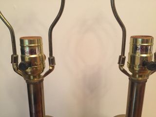 TWO VINTAGE HEAVY BRASS STIFFEL TABLE LAMPS (PAIR) 3