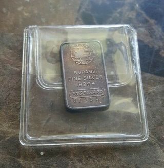 Vintage Engelhard 5 Gram.  999 Silver Bar - Rare " Mc " Absent - Tier 1 Less 500