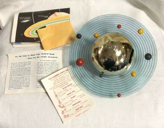 Vintage 1961 Nos Vacumet Plan - It Solar System Metal Coin Bank W/box,  Accessories