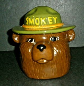 Vintage Smokey Bear Ceramic String Holder - - - And Rare
