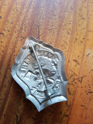 Vintage Antique Fire Department Elizabeth N.  J.  Exempt 1890 Badge By C.  D.  Reese 3