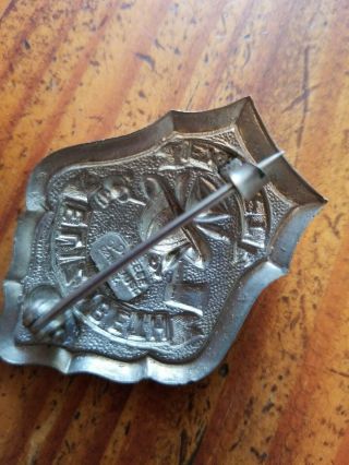 Vintage Antique Fire Department Elizabeth N.  J.  Exempt 1890 Badge By C.  D.  Reese 4