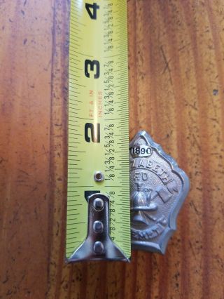 Vintage Antique Fire Department Elizabeth N.  J.  Exempt 1890 Badge By C.  D.  Reese 6