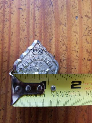 Vintage Antique Fire Department Elizabeth N.  J.  Exempt 1890 Badge By C.  D.  Reese 7