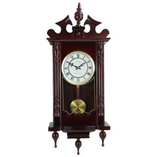 Bedford Classic 31 " Cherry Oak Finish Grandfather Wall Clock W/4 Chimes Pendulum