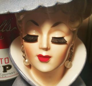 Hollywood Vtg 1950s Napco Lady Head Vase Vtg Japanese Ceramic Calif Movie Star