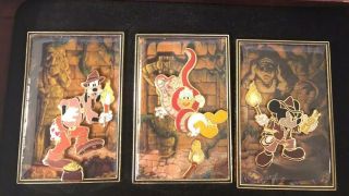 Disney Le 100 Indiana Jones Goofy Mickey Wood Box Ap Pin O Rama Event Rare Set
