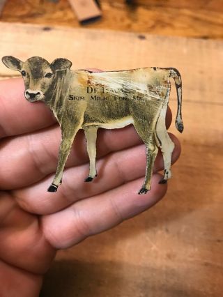Vintage De Laval Cream Separator Tin Jersey Cow And Calf Set Advertisement Pair 4