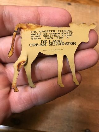Vintage De Laval Cream Separator Tin Jersey Cow And Calf Set Advertisement Pair 5