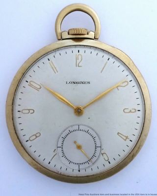 Vintage Longines Swiss 17 Jewel Open Face Running Gold Filled Pocket Watch