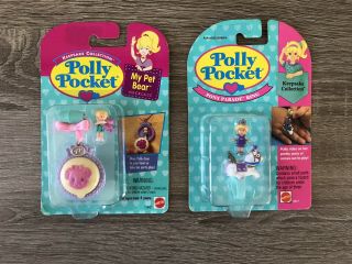 Polly Pocket Vintage Bluebird My Pet Bear Necklace & Pony Parade Ring