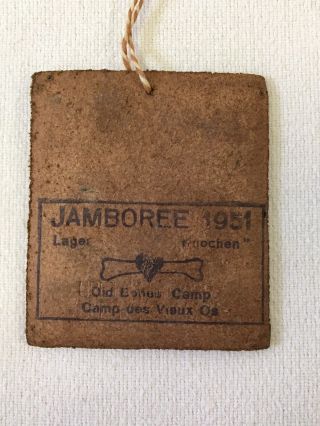 VTG 1951 BSA WJ World Jamboree Leather Patch Osterreich Badge 2