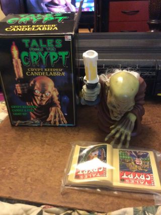 Vintage 1996 Tales From The Crypt Crypt Keeper Candelabra.  Mib,
